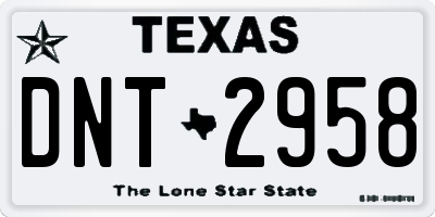 TX license plate DNT2958