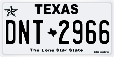TX license plate DNT2966
