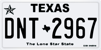 TX license plate DNT2967