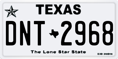 TX license plate DNT2968