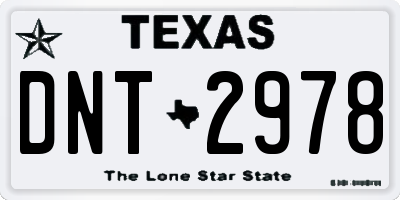 TX license plate DNT2978
