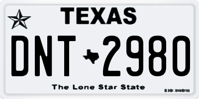 TX license plate DNT2980