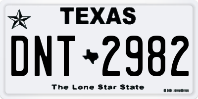 TX license plate DNT2982