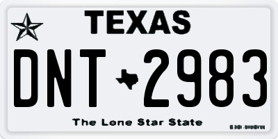 TX license plate DNT2983