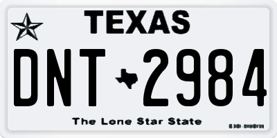 TX license plate DNT2984