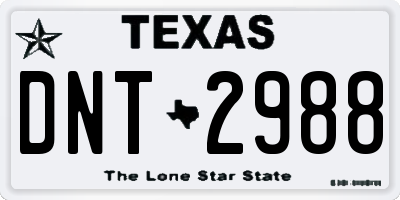 TX license plate DNT2988