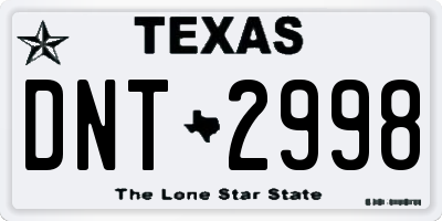 TX license plate DNT2998