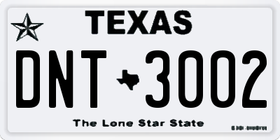 TX license plate DNT3002