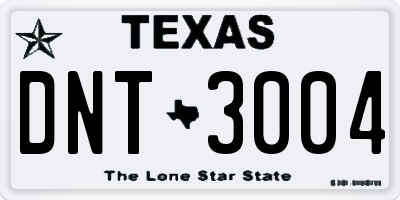 TX license plate DNT3004