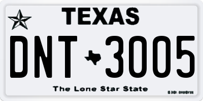 TX license plate DNT3005