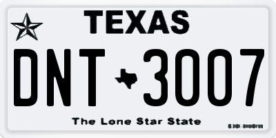 TX license plate DNT3007