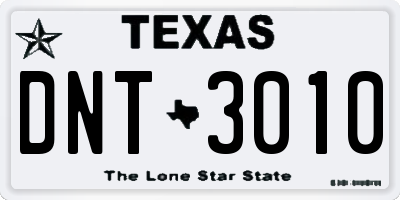 TX license plate DNT3010