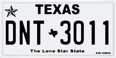 TX license plate DNT3011