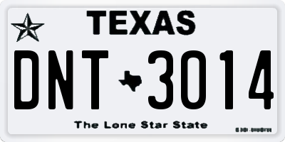 TX license plate DNT3014