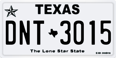 TX license plate DNT3015
