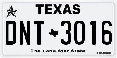 TX license plate DNT3016