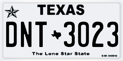 TX license plate DNT3023