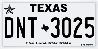 TX license plate DNT3025