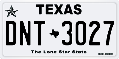 TX license plate DNT3027