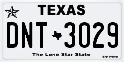 TX license plate DNT3029