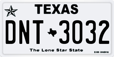 TX license plate DNT3032