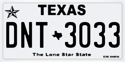TX license plate DNT3033