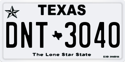 TX license plate DNT3040