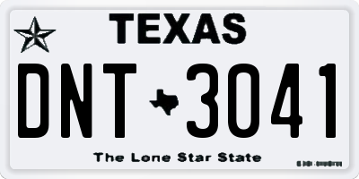 TX license plate DNT3041