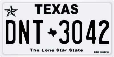 TX license plate DNT3042