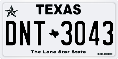 TX license plate DNT3043