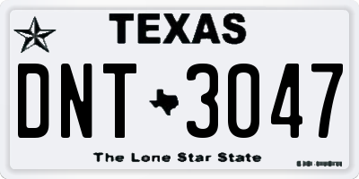 TX license plate DNT3047
