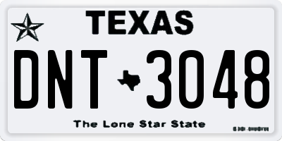 TX license plate DNT3048