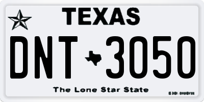 TX license plate DNT3050