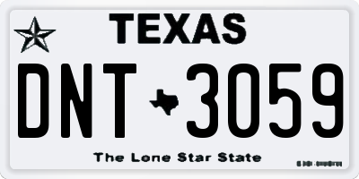 TX license plate DNT3059