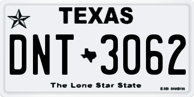 TX license plate DNT3062