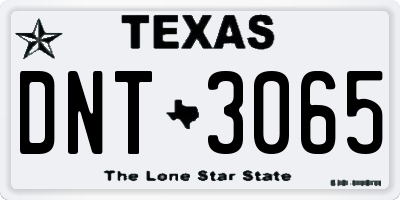 TX license plate DNT3065