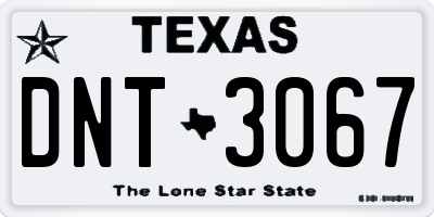 TX license plate DNT3067