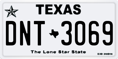 TX license plate DNT3069