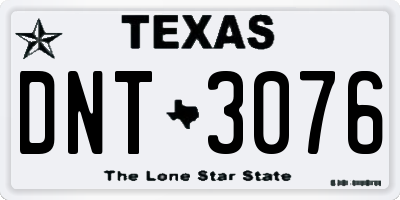 TX license plate DNT3076