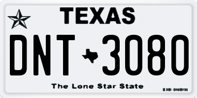 TX license plate DNT3080