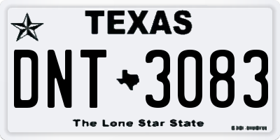 TX license plate DNT3083