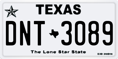 TX license plate DNT3089
