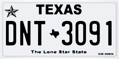 TX license plate DNT3091