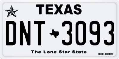 TX license plate DNT3093