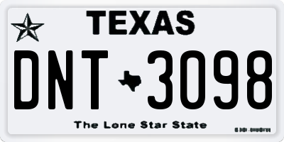 TX license plate DNT3098