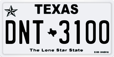TX license plate DNT3100