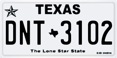 TX license plate DNT3102