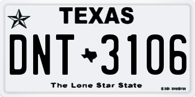 TX license plate DNT3106