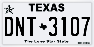 TX license plate DNT3107