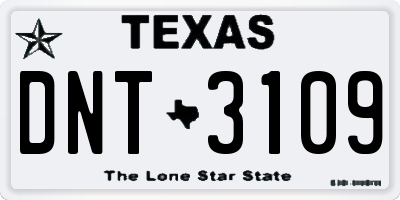 TX license plate DNT3109